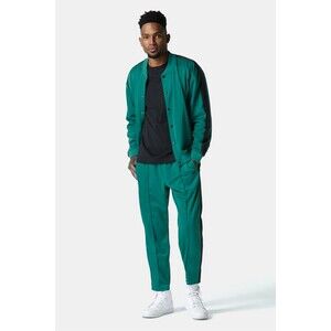 FABLETICS Men's The Lockdown Track Jacket M Tricot Woven Fabric Bomber Green B26